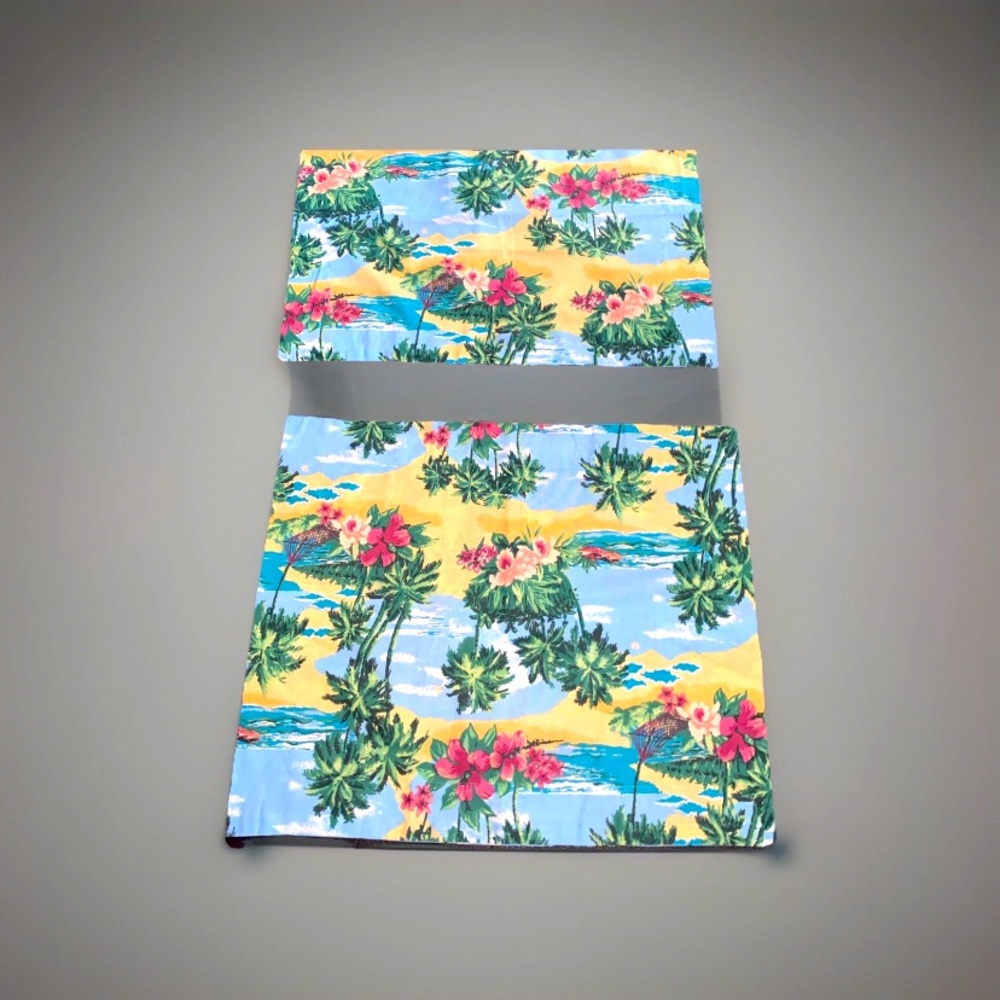 DAN RIVER Vintage Tropical Beach Palm Island Floral STANDARD Pillow Shams Set‎ 2